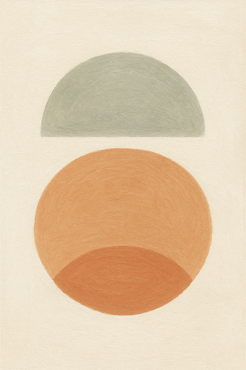 Abstract Botanical Geometry | Minimalist Monstera Leaf with Earthy Sun | Modern Wall Art Print