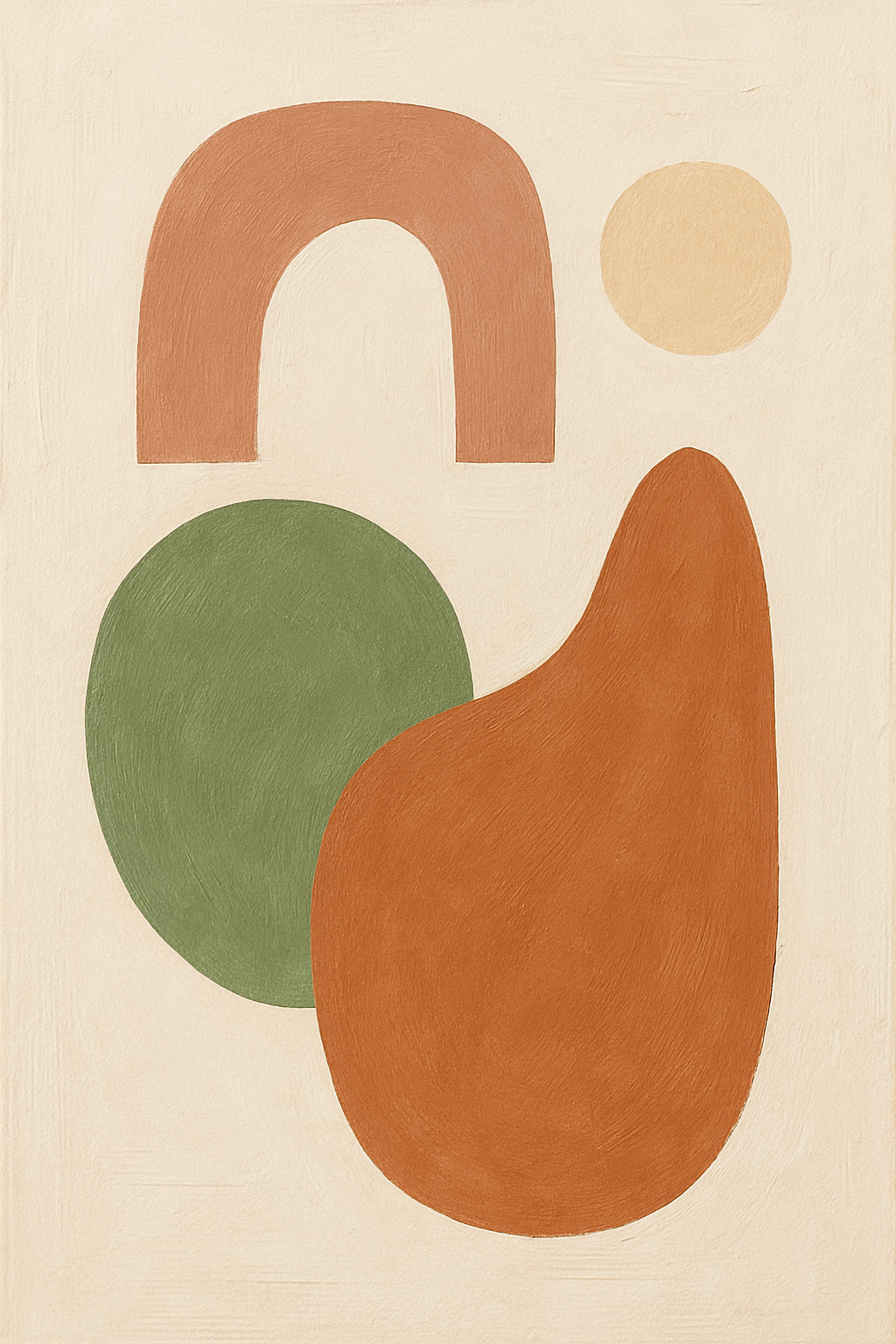 Abstract Botanical Geometry | Minimalist Monstera Leaf with Earthy Sun | Modern Wall Art Print