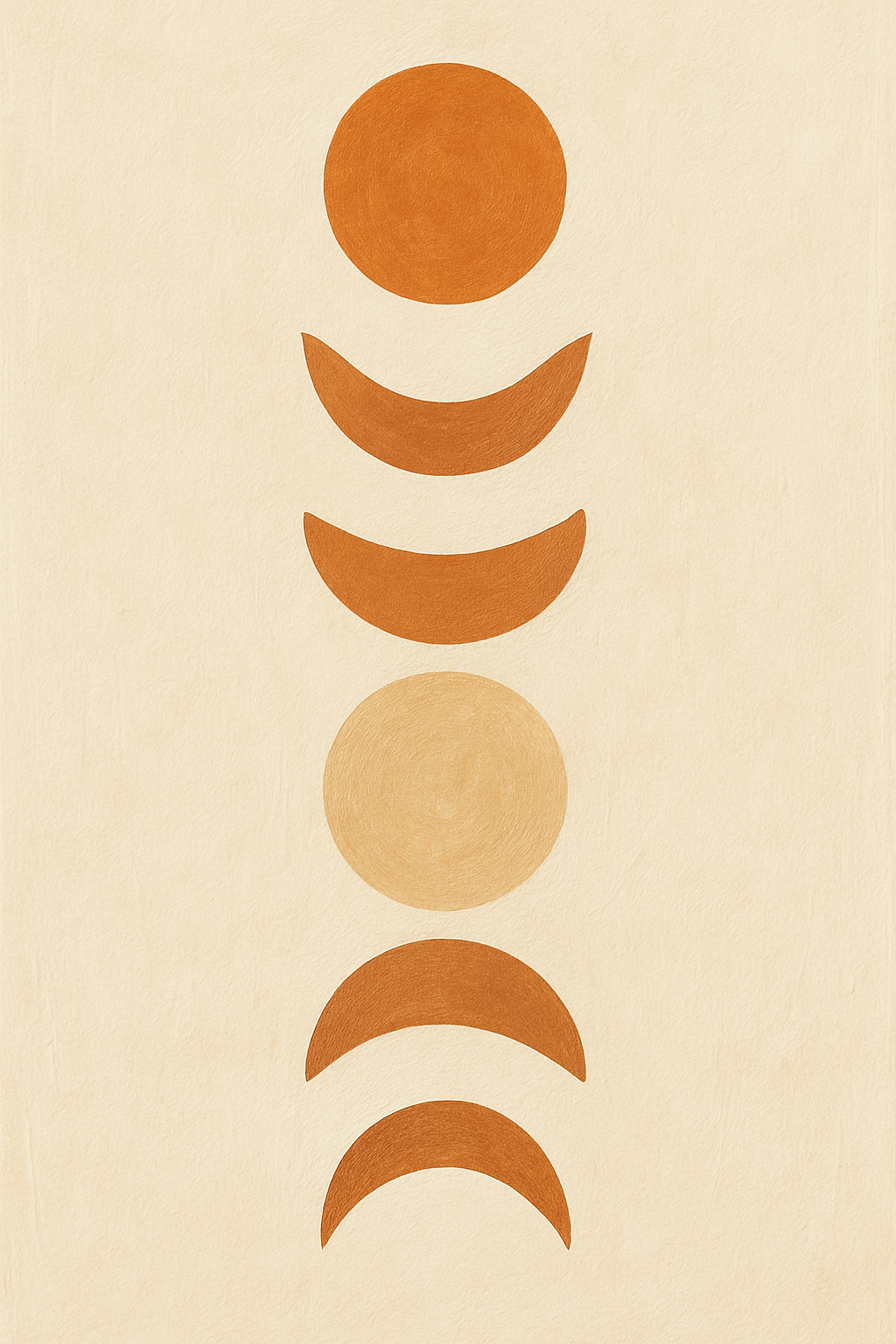 Abstract Botanical Geometry | Minimalist Monstera Leaf with Earthy Sun | Modern Wall Art Print