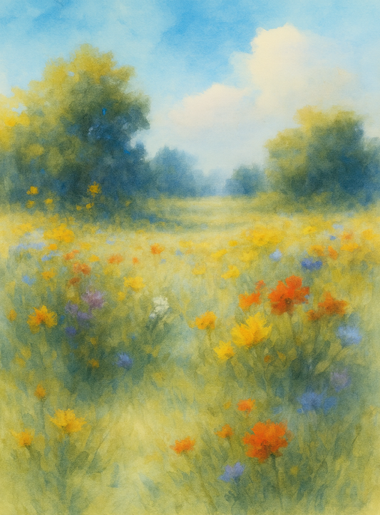 Wildflower Meadow Art Print - Vibrant Floral Painting | Original Artwork