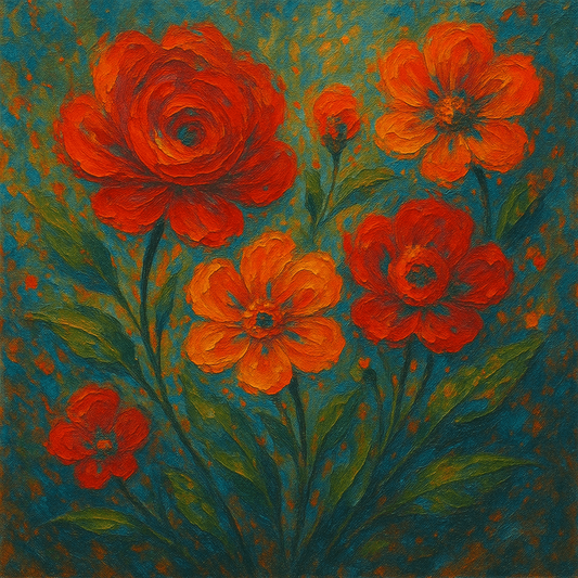 Vivid, SWIRLING BLOOMSDigital Artwork (High-Resolution 4K Abstract Floral)