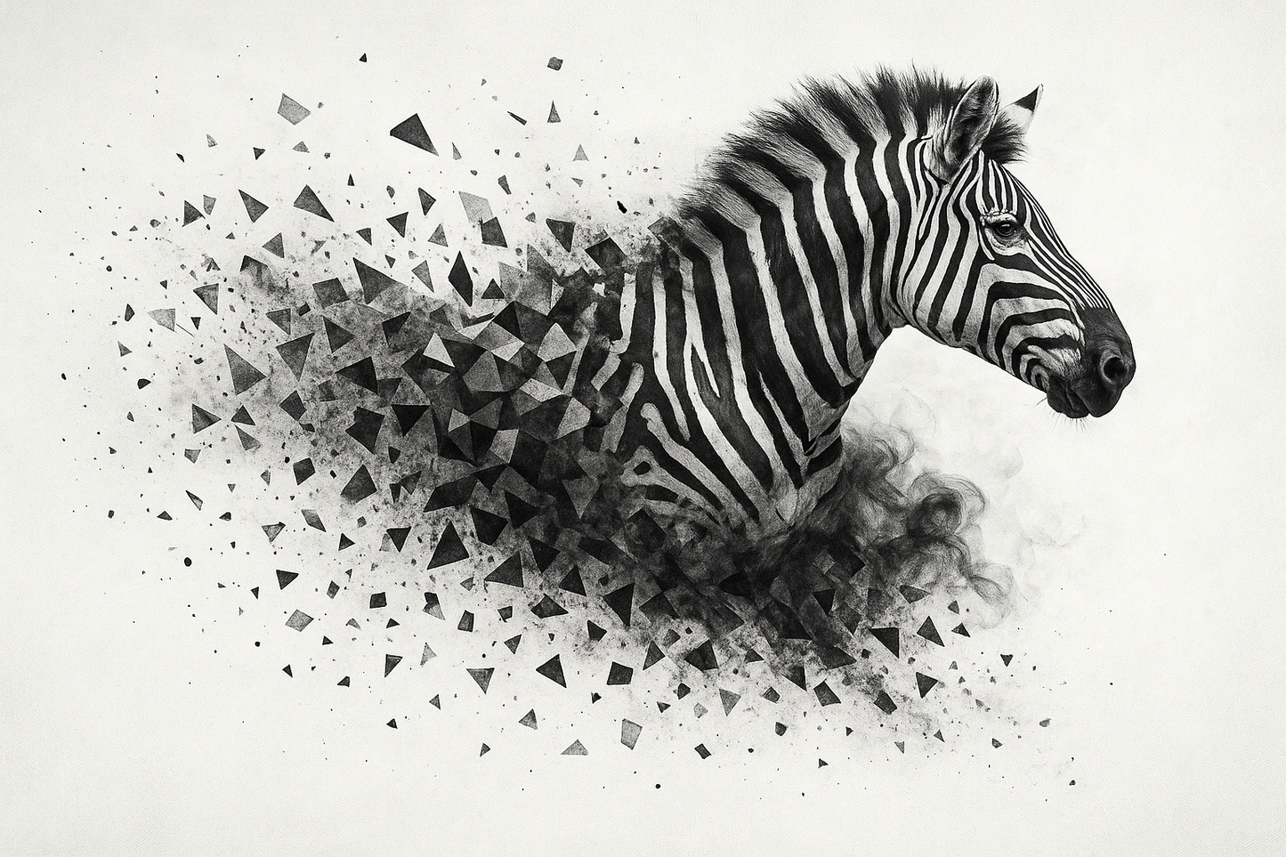“Monochrome Beasts: A Surreal Abstract Animal Canvas Collection | Zebra, Lion, Horse, Wolf, Eagle, and More” in 4k resolution