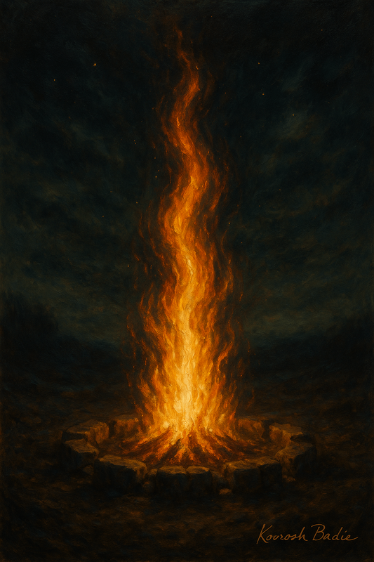 The Eternal Fire - 4K Digital Canvas Art | Mystical Fantasy Painting