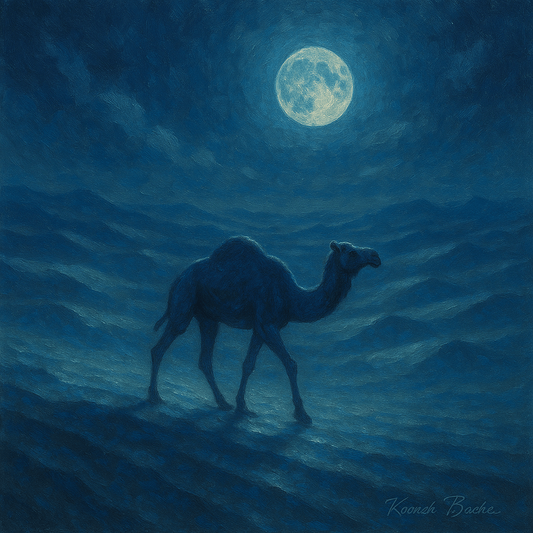 Crystal Desert Moonlight - 4K Ultra-High Resolution Digital Art | Contemporary Wall Art