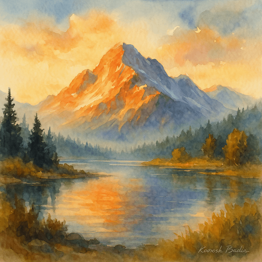 Golden Peaks at Dawn - 4K Ultra-High Resolution Mountain Landscape | Premium Digital Art