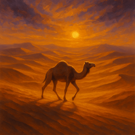Golden Dunes Twilight desert landscape painting in - 4K Ultra-High Resolution Digital Art | Contemporary Wall Art